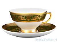 Набор чайных пар 220 мл 2 шт &quot;Констанц /Императорское золото /на зелёном&quot; / 069074