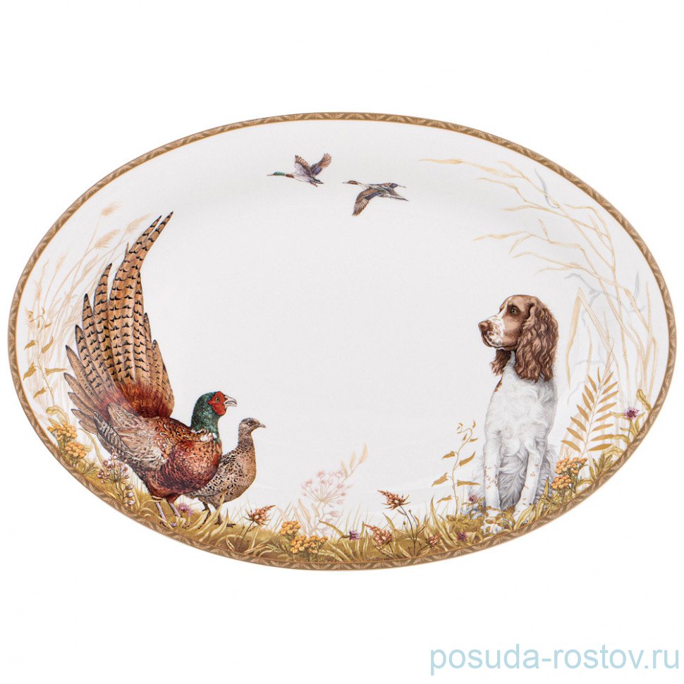 Блюдо 32 х 22 см овальное "Охота /Фазаны" / 331770 Блюдо 32 х 22 см овальное "Охота /Фазаны" / 331770