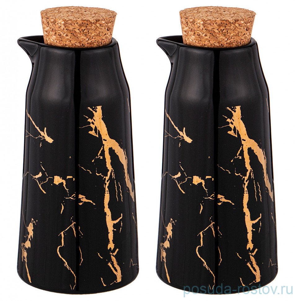 Набор бутылок для масл и уксуса 200 мл 14 х 6,5 см "Fantasy /Чёрное" / 242130