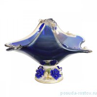 Фруктовница 32 х 21 х 19 см н/н синяя &quot;W. Cristal /Венеция /Муранское стекло&quot; / 212817