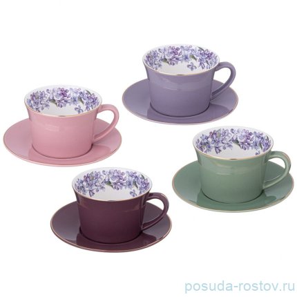 Набор чайных пар 250 мл 4 шт &quot;Lilac&quot; / 344513