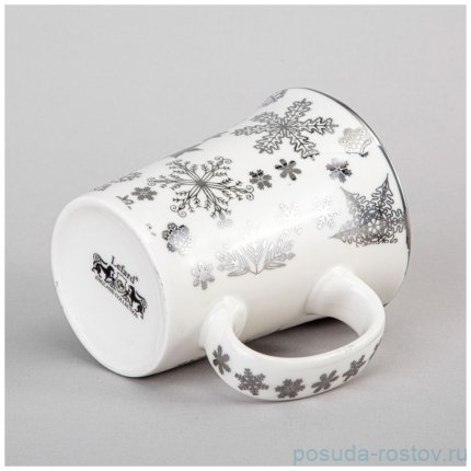 Кружка 310 мл серебро &quot;Снежинки&quot; / 359845