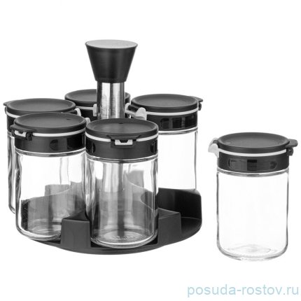 Набор емкостей для специй 6шт 200мл на подставке agness / 346946