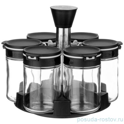 Набор емкостей для специй 6шт 200мл на подставке agness / 346946