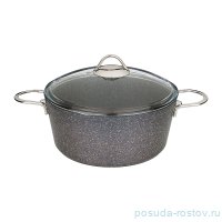 Кастрюля-сотейник 22 х 10,5 см со стеклянной крышкой антипригарное покрытие 3,3 л &quot;Agness /Granite&quot; / 208695