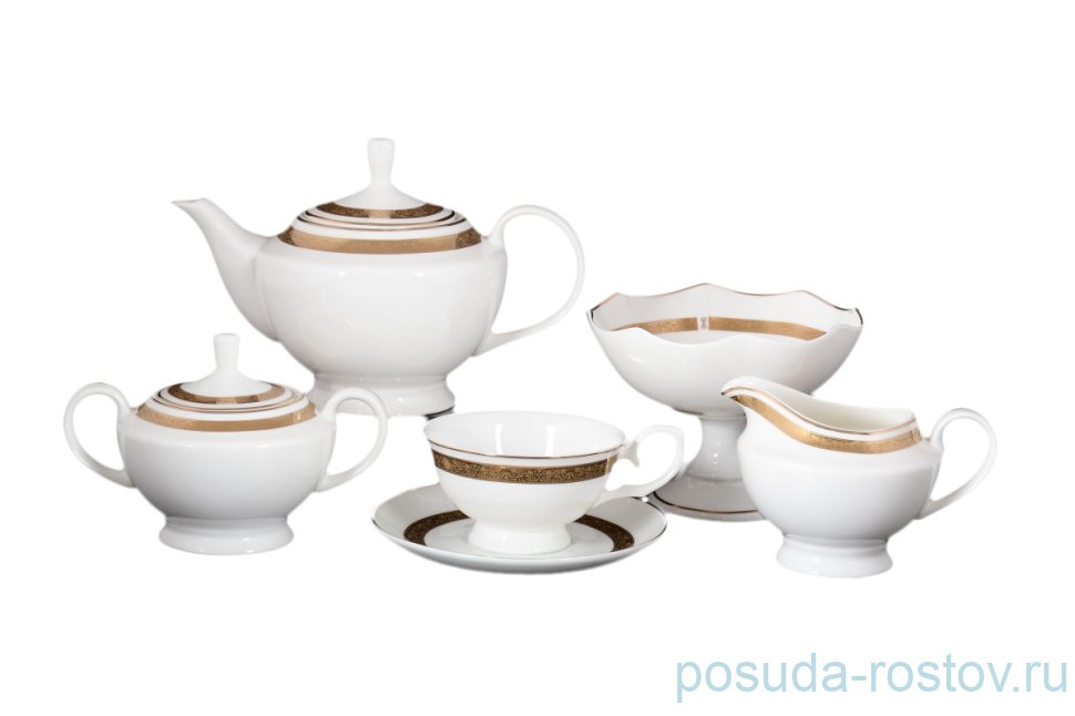 Чайный сервиз на 12 персон 28 предметов "Золотая лента" / 122385 Чайный сервиз на 12 персон 28 предметов "Золотая лента" / 122385