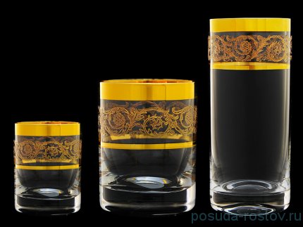 Стаканы для виски 280 мл 6 шт &quot;Гольф /Золотая коллекция, широкое золото&quot; / 018116