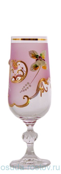 Бокал для шампанского 180 мл 1 шт "Клаудия /Лепка розовая" / 114443 Бокал для шампанского 180 мл 1 шт "Клаудия /Лепка розовая" / 114443