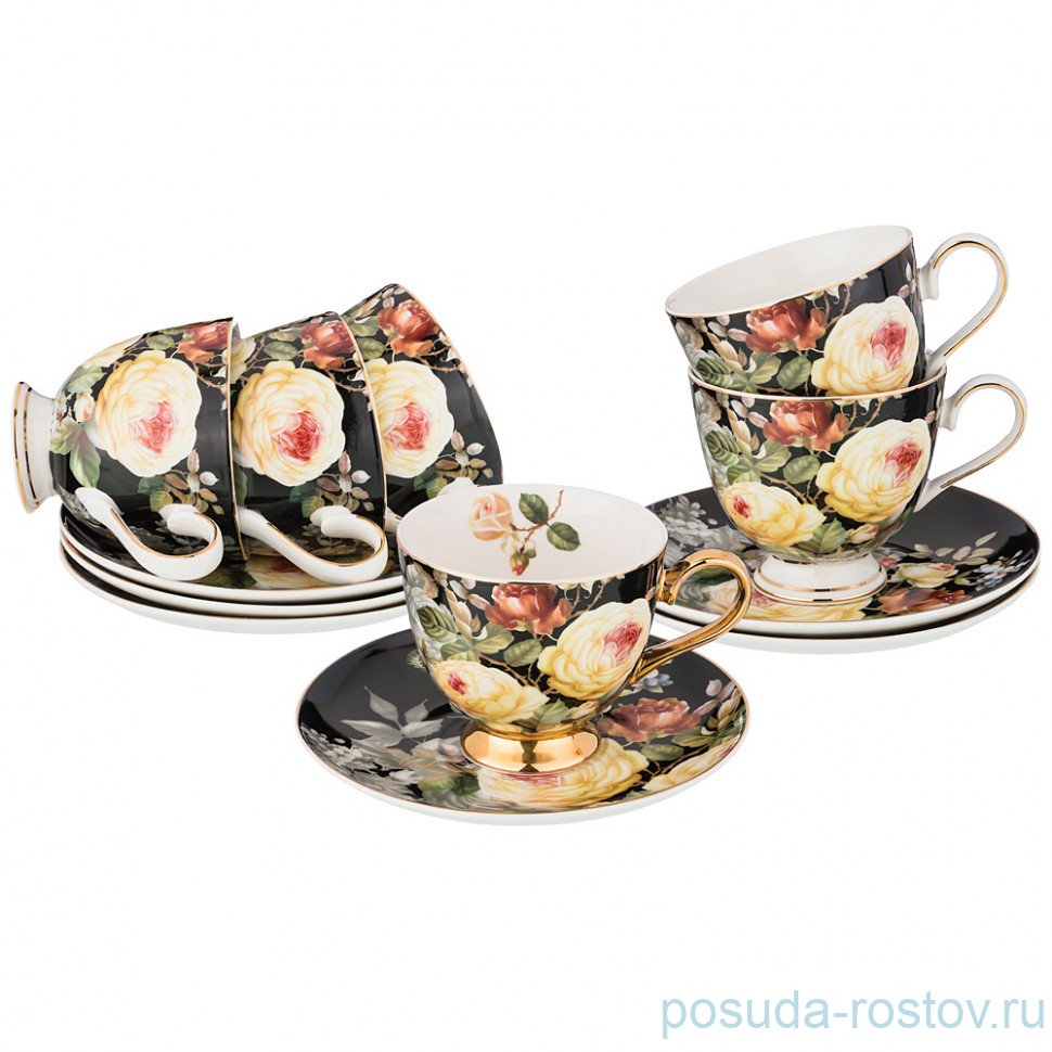 Набор чайных пар 200 мл 6 шт "Нежный шелест" / 189540