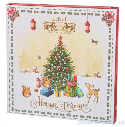 Тарелка 21 см 1 шт красная &quot;С новым годом! /Елка&quot; / 225705