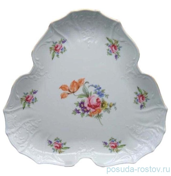 Поднос 27 х 2,5 см треугольный "Бернадотт /Полевой цветок" / 314183 Поднос 27 х 2,5 см треугольный "Бернадотт /Полевой цветок" / 314183