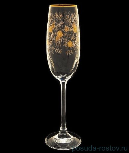Бокалы для шампанского 180 мл 6 шт &quot;Эсприт /Золотые цветы&quot; / 029836