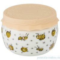 Емкость для меда/варенья 500 мл с силиконовой крышкой 11 х 8 см &quot;Пчелы&quot; / 207099