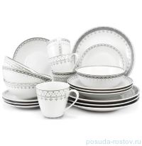 Набор посуды на 4 персоны 20 предметов &quot;Hyggelyne /Серый узор&quot; / 158495