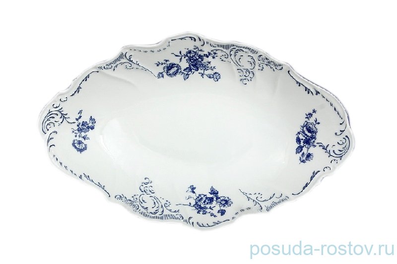 Блюдо 34 см овальное (глубокое) для хлеба "Бернадотт /Синие розы" / 012436 Блюдо 34 см овальное (глубокое) для хлеба "Бернадотт /Синие розы" / 012436