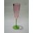 Бокал для шампанского 220 мл 1 шт розовый &quot;Кейт /Оптика /D5097&quot; зелёная ножка / 226390