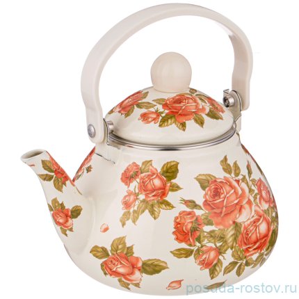 Заварочный чайник 1,3 л эмалированный с фильтром &quot;Корейская роза&quot; / 254567