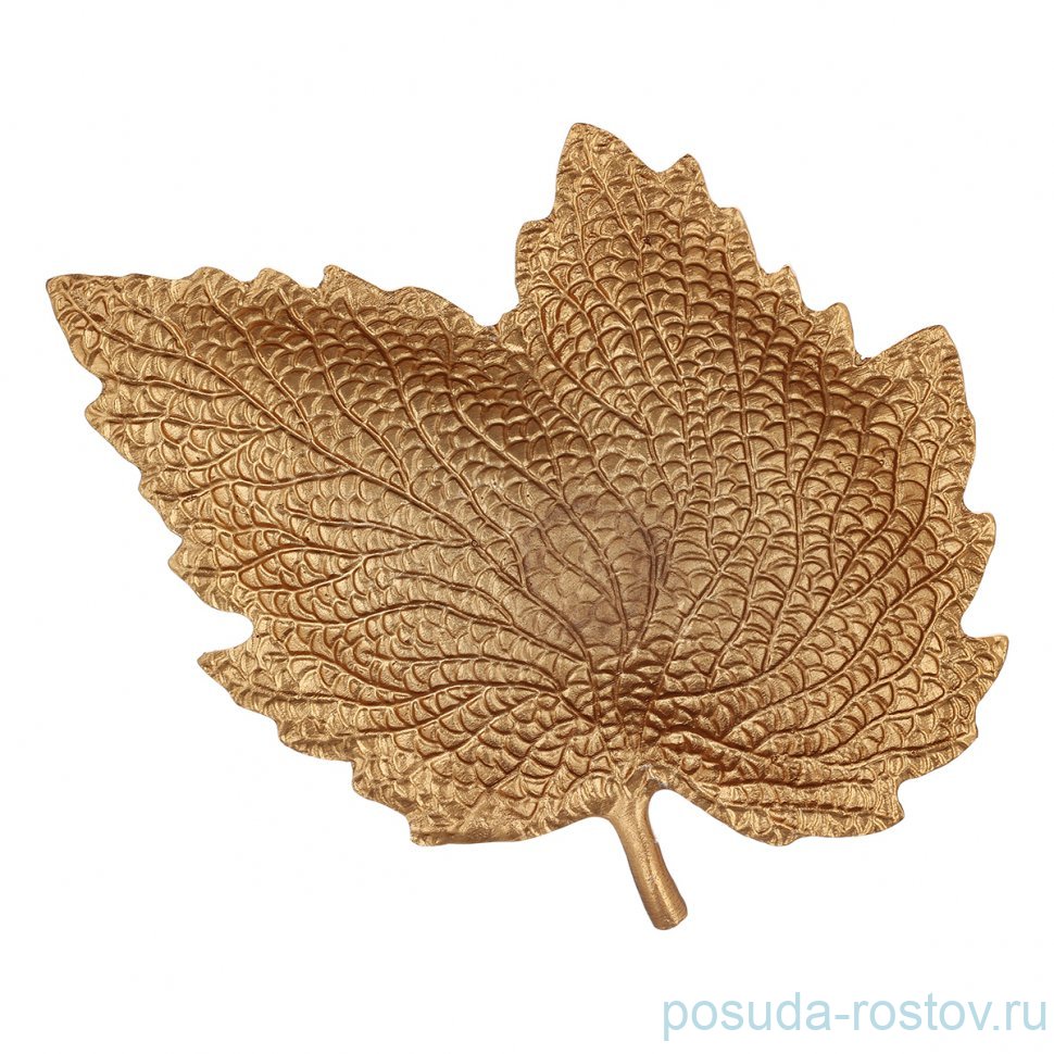 Блюдо 37 х 29 см золотое "Лист" / 333728 Блюдо 37 х 29 см золотое "Лист" / 333728