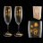 Бокалы для шампанского 175 мл 2 шт &quot;Гала /Свадебные /Отводка золото /Букет&quot; / 018276