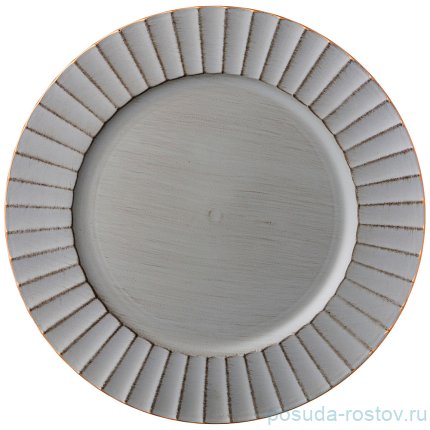 Поднос 33 х 33 см круглый серый &quot;Старинный прованс&quot; / 215002