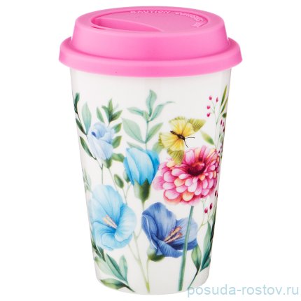 Кружка 400 мл с силиконовой крышкой / 191408