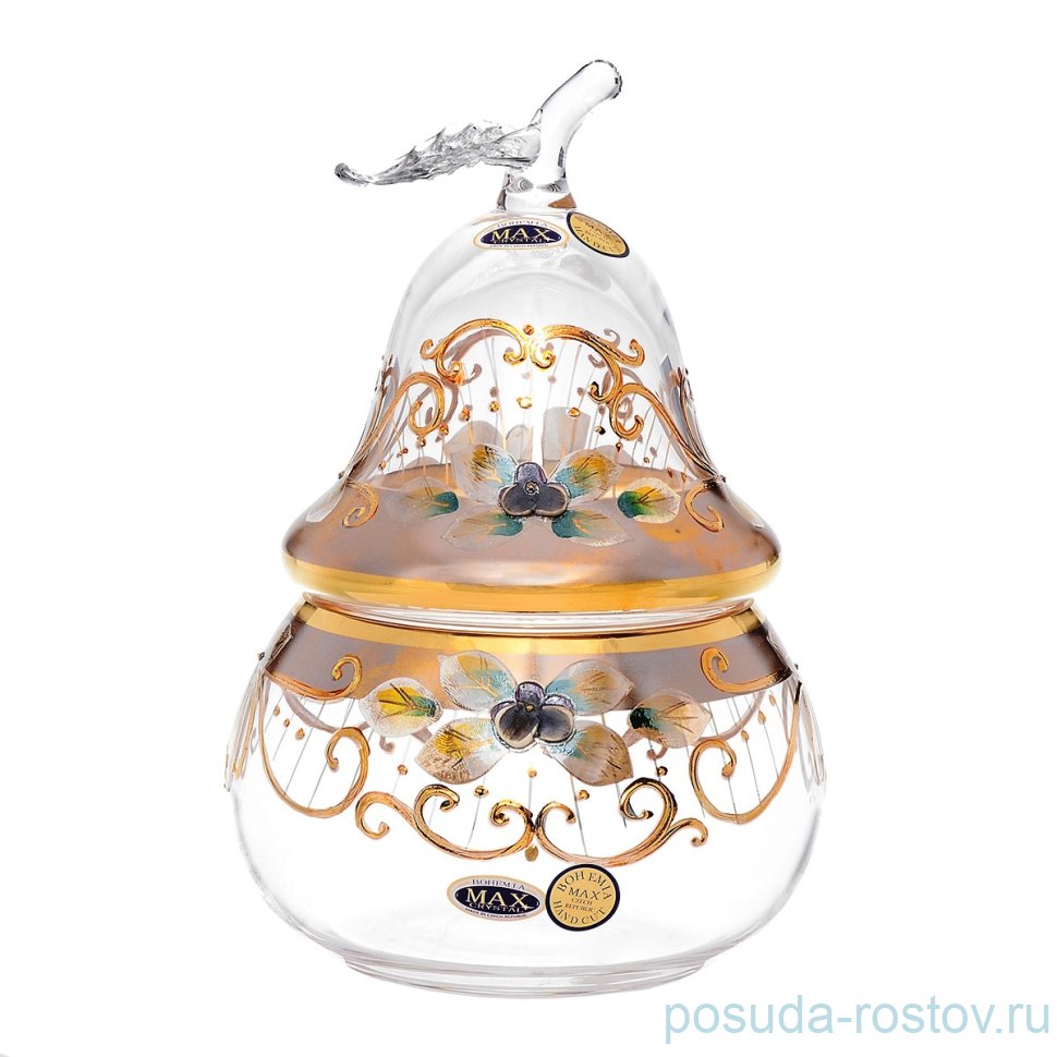 Ваза 14,5 см с крышкой - груша "Лепка прозрачная" SC / 150756 Ваза 14,5 см с крышкой - груша "Лепка прозрачная" SC / 150756
