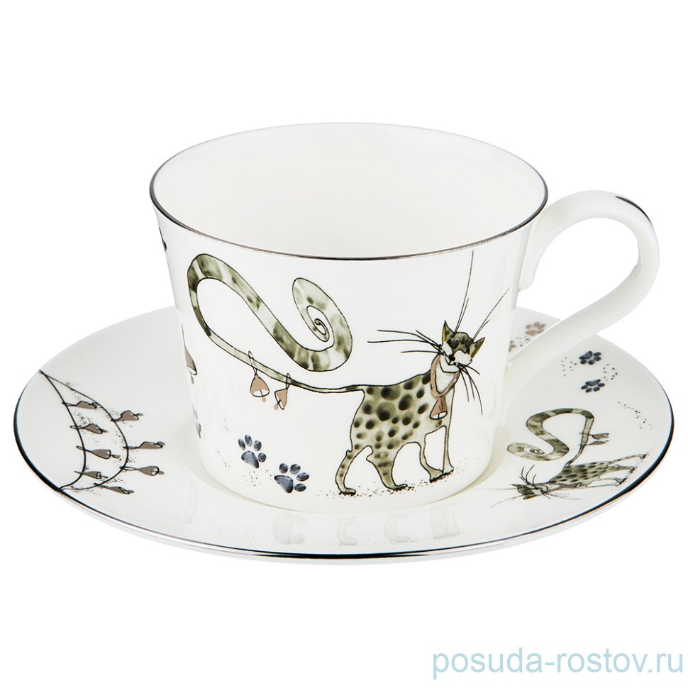 Чайная пара 230 мл 1 шт "Котики" / 189313