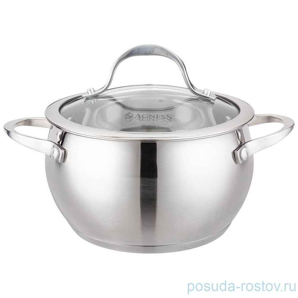 Кастрюля 18 х 10,5 см со стеклянной крышкой 2,4 л "Apple" / 275412