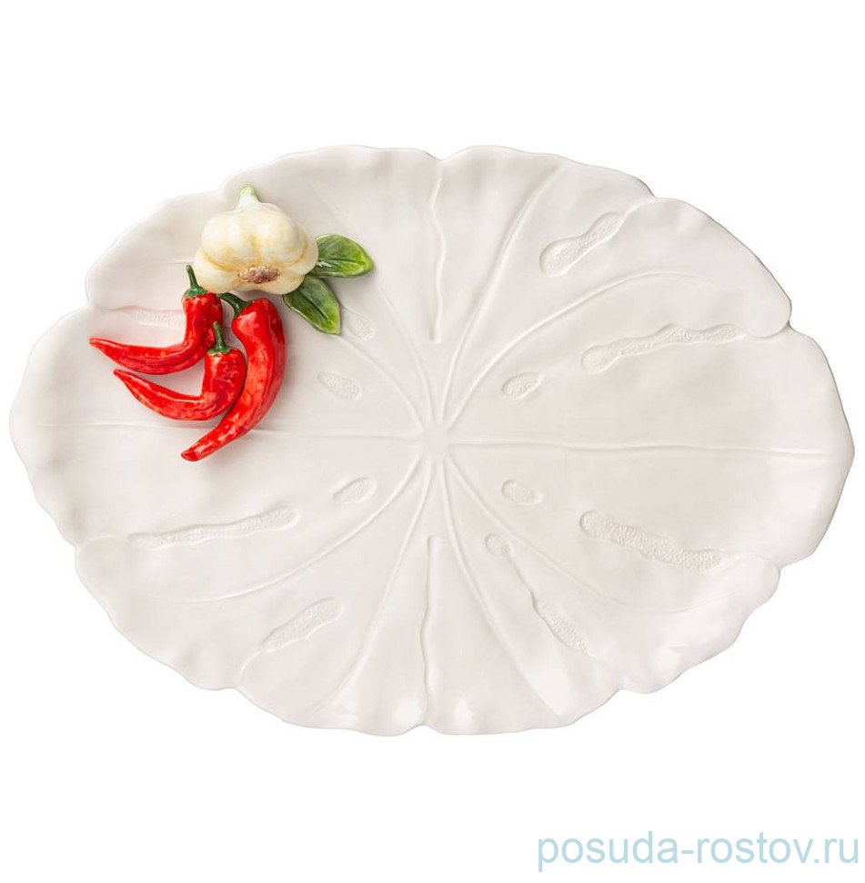 Блюдо 45 х 32 см овальное "Перец и чеснок" / 276922