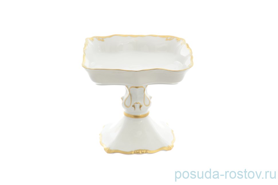 Салатник 19 см квадратный н/н "Корона /Престиж /золото" / 153461