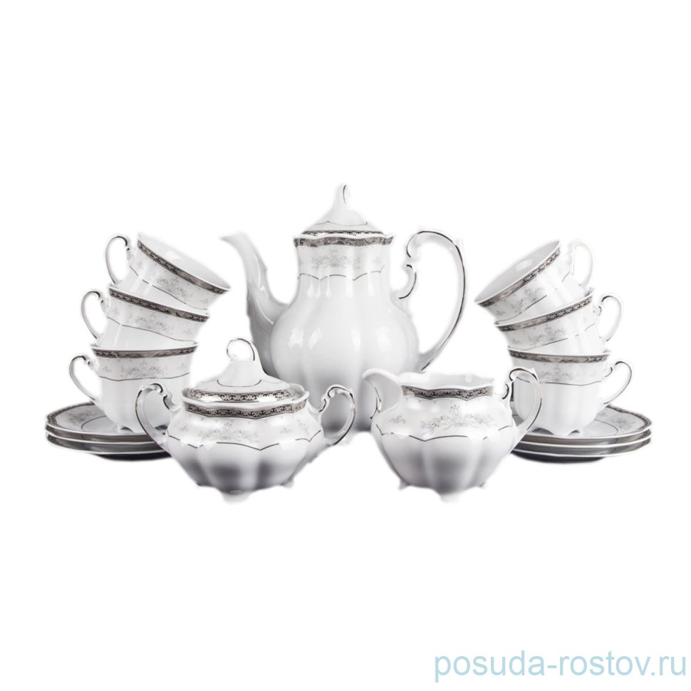 Кофейный сервиз на 6 персон 15 предметов "Болеро /Платиновый узор" (230 мл) / 034723 Кофейный сервиз на 6 персон 15 предметов "Болеро /Платиновый узор" (230 мл) / 034723