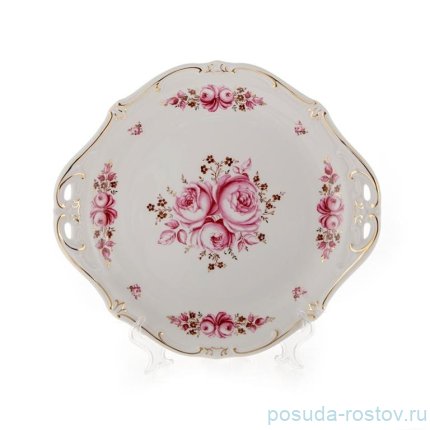 Пирожковая тарелка 28 см &quot;Роза /Золото&quot; / 085372