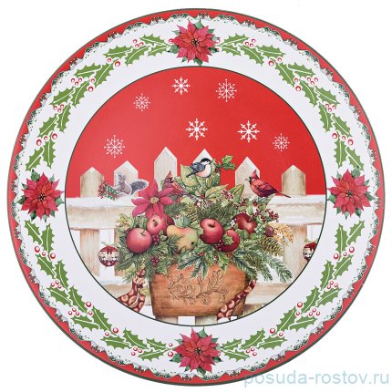 Поднос 40 см круглый &quot;Рождественская сказка&quot; / 220521