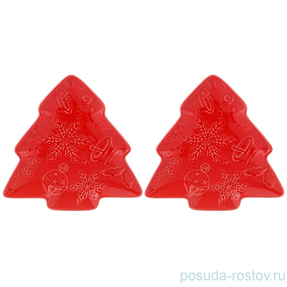 Набор тарелок 14 см 2 шт Ёлка "Celebration /Красный" / 268827 Набор тарелок 14 см 2 шт Ёлка "Celebration /Красный" / 268827