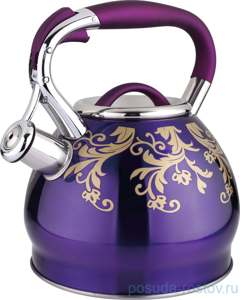 Чайник 3 л со свистком индукционное капсульное дно сиреневый "Agness" / 196301 Чайник 3 л со свистком индукционное капсульное дно сиреневый "Agness" / 196301