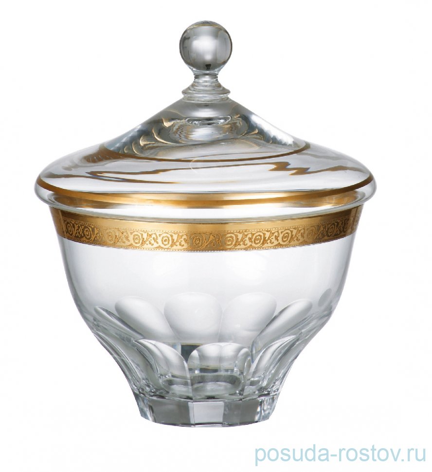 Ваза для конфет 18 х 20 см с крышкой "Джесси /Матовое золото /43374" / 001188