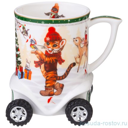 Кружка на колесиках 350 мл зелёная &quot;С Новым годом! /Ёлка&quot; / 263981