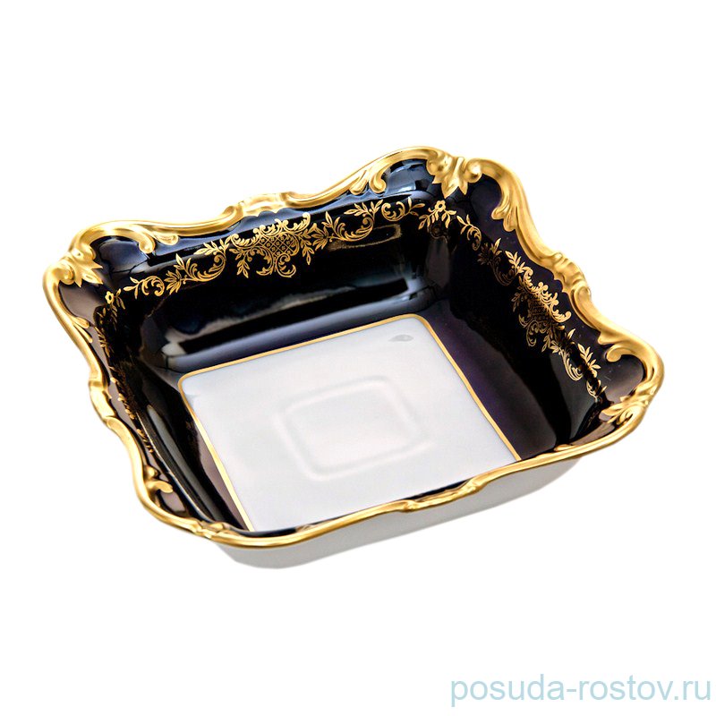 Салатник 26 см квадратный "Ювел /Синий с золотым узором" / 016117 Салатник 26 см квадратный "Ювел /Синий с золотым узором" / 016117