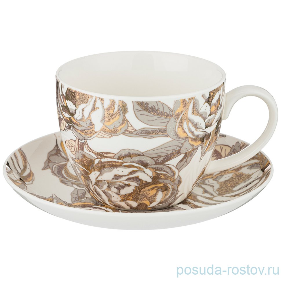 Чайная пара 450 мл 1 шт белая "Golden rose" / 208444 Чайная пара 450 мл 1 шт белая "Golden rose" / 208444