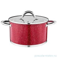 Кастрюля 18 х 10,5 см со стеклянной крышкой 2,5 л красная &quot;agness&quot; / 214453