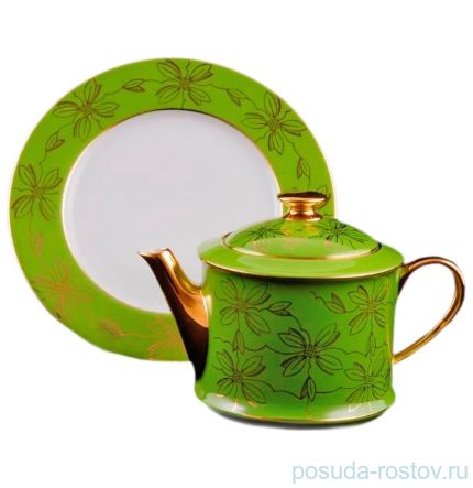Заварочный чайник 400 мл &quot;Виндзор /Золотые цветы /салатовый&quot; / 158681