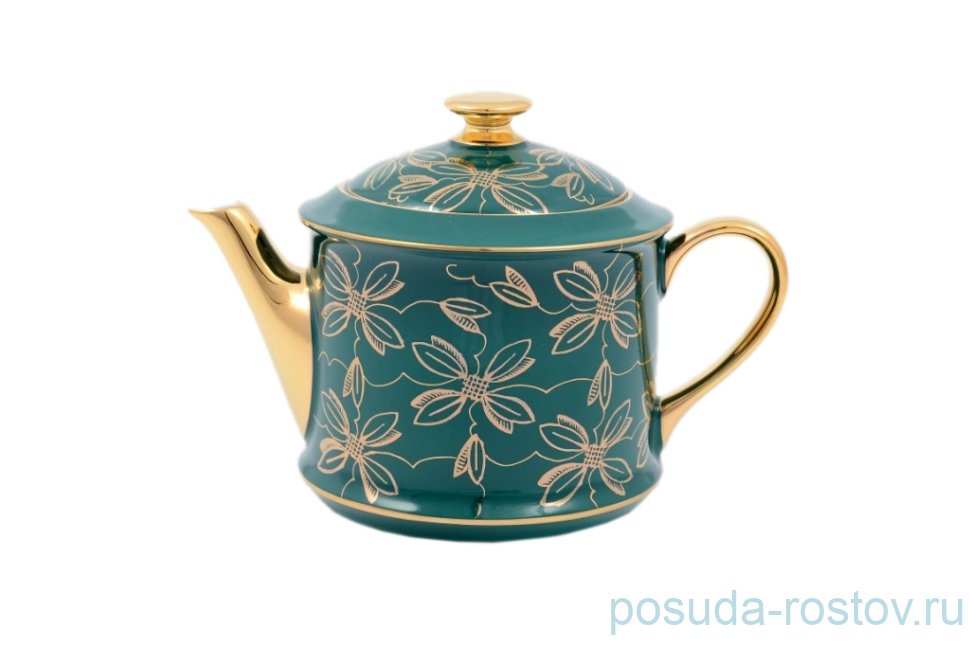 Заварочный чайник 400 мл "Виндзор /Золотые цветы /зеленый" / 147230 Заварочный чайник 400 мл "Виндзор /Золотые цветы /зеленый" / 147230