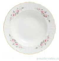 Набор тарелок 23 см 6 шт глубокие &quot;Бернадотт /Серая роза /золото&quot; / 012499