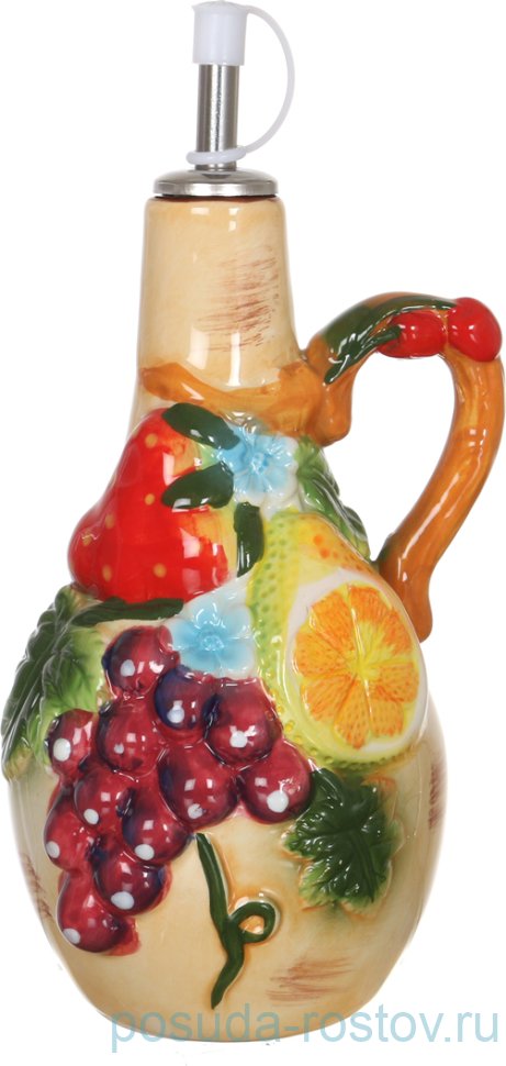 Бутылка для масла/уксуса 500 мл кремовая "Фрукты /Agness" / 198749