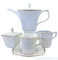Чайный сервиз на 6 персон 15 предметов &quot;Львов /Широкая отводка платиной&quot; / 145943