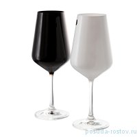 Бокалы для красного вина 450 мл 2 шт &quot;Сандра /Чёрное и Белое&quot; прозрачная ножка / 213970