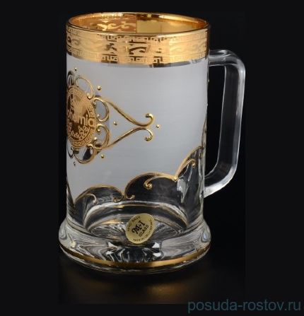 Кружка для пива 500 мл матово-белая &quot;Богемия /Антик золото&quot; U-R / 098329