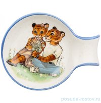 Подставка под ложку 15 х 11,5 х 2,5 см &quot;Тигриные истории&quot; голубая / 270079