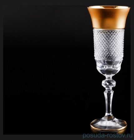 Бокалы для шампанского 150 мл 6 шт &quot;Фелиция /Хрусталь матовое золото&quot; / 094618