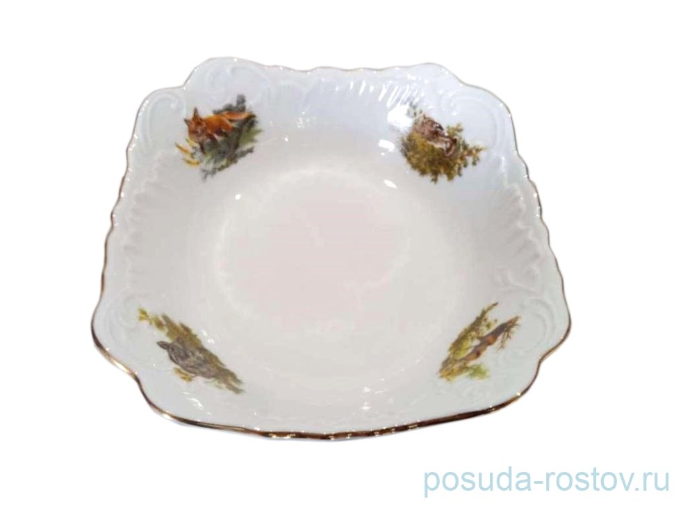 Салатник 17 см квадратный "Рококо /Охота" / 111493